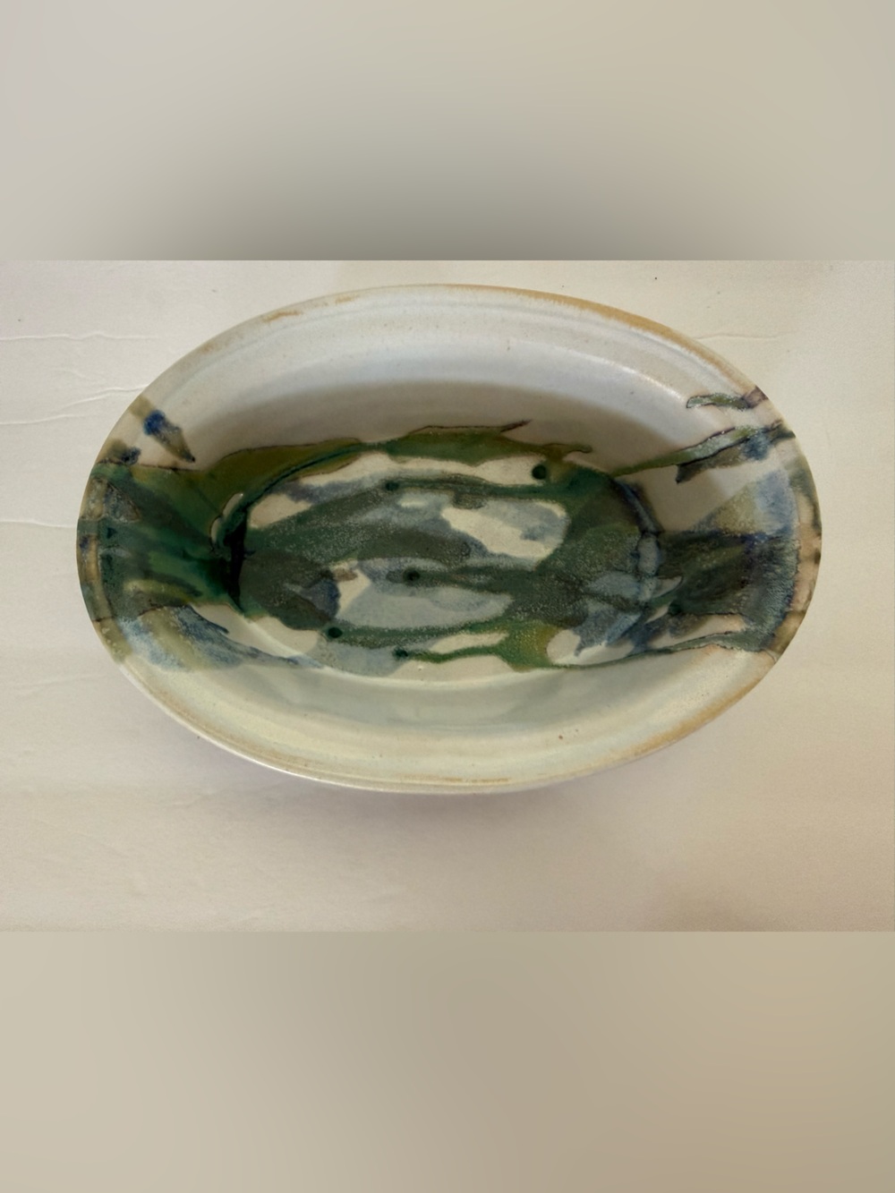 Studio Artisan Pottery Glaze Ceramic Bowl Dish Signed